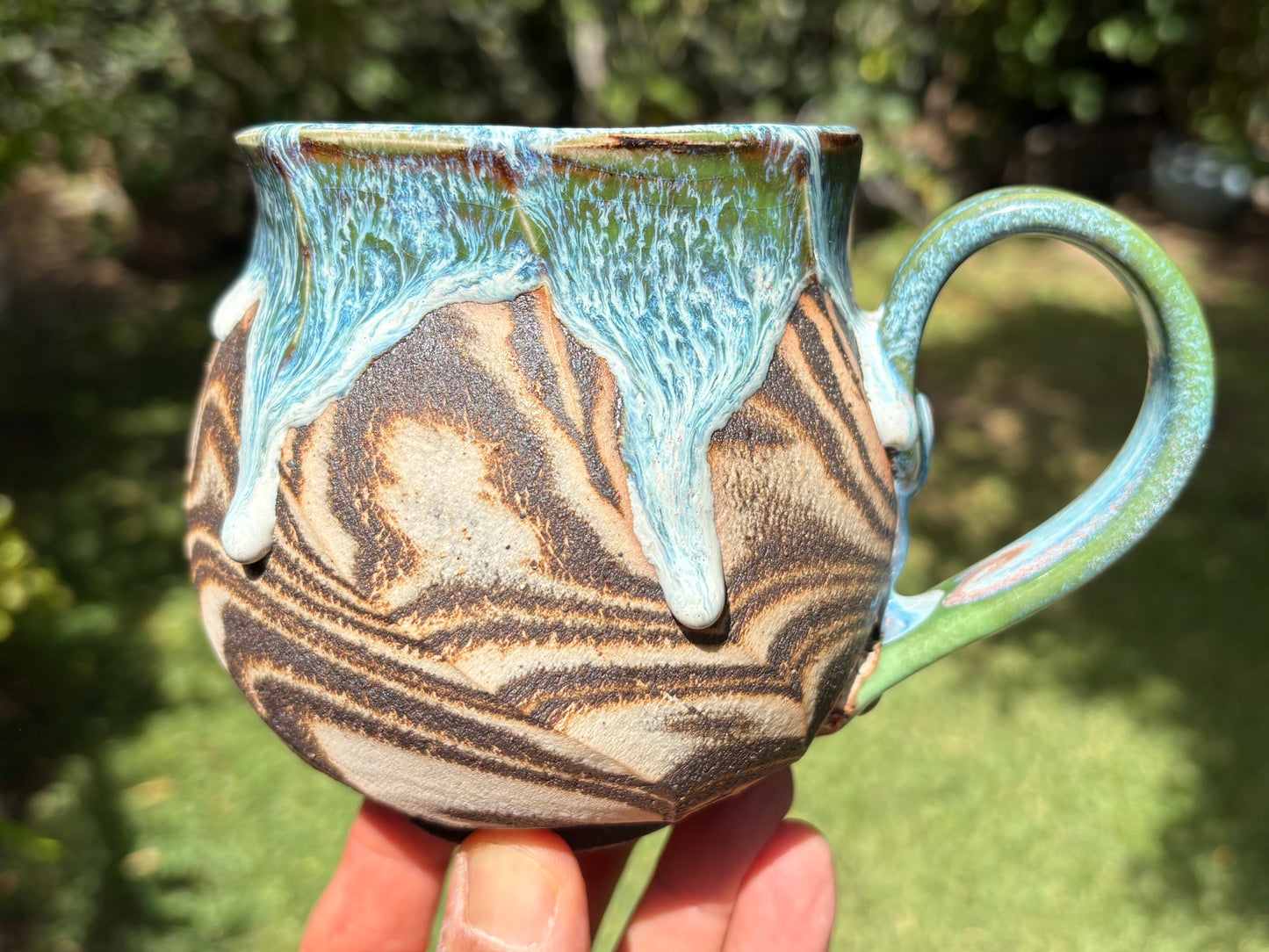 Green Faceted Mug - 17oz