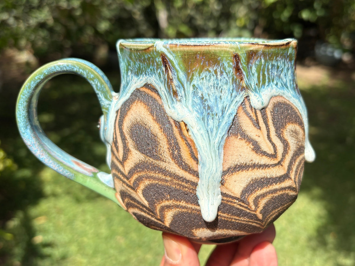 Green Faceted Mug - 17oz