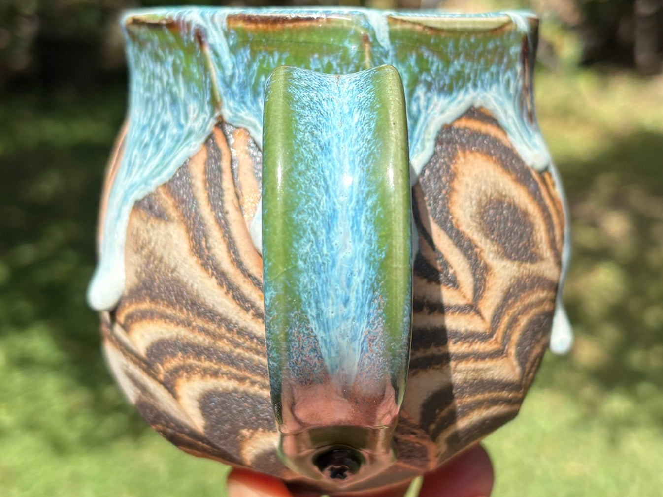 Green Faceted Mug - 17oz