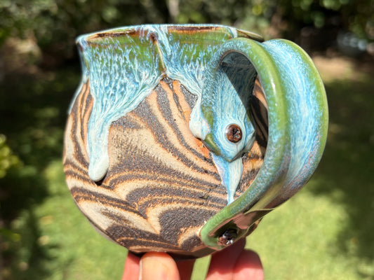 Green Faceted Mug - 17oz